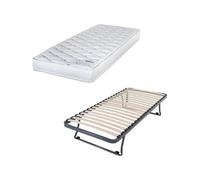 Ebac - Sommier gigogne + matelas Marly 1 place - Blanc