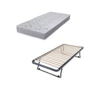 Ebac - Sommier gigogne + matelas Maryland 1 place - Blanc