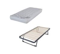 Ebac - Sommier gigogne + matelas Montana 1 place - Blanc