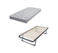 Ebac - Sommier gigogne + matelas Morgan 1 place - Blanc