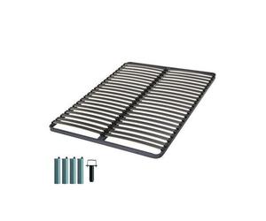 Ebac - Sommier + jeu de pieds 140x190 Artemis 2x21 lattes - Gris