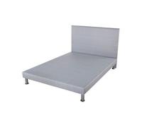 Ebac - Sommier tapissier deco + tête de lit + pieds SR9 Gris clair - Gris