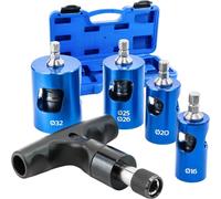Ébavureur calibreur tube multicouche - Set 4 têtes Ø16, 20, 26, 32 mm - Avec mallette et cliquet - Pour PEX et PER
