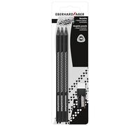 Eberhard Faber 510197 - Crayon Winner, set de 6 crayons, taille-crayon avec gomme, dureté HB, pour écrire, dessiner, illustrer et faire des croquis