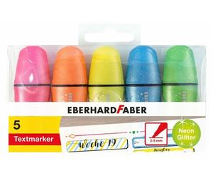 Eberhard Faber 551408 Mini marqueur de texte scintillant néon - 5 couleurs, étui plastique
