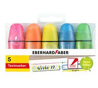 Eberhard Faber 551408 - Mini set de surligneurs, néon scintillant, 5 surligneurs à pointe biseautée