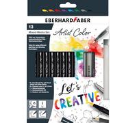 EBERHARD FABER 558213 - Mixed Media Set Artist Color 13-pièces, in ual Brush Pen, Pigment Liner et pinceau réservoir d'eau, Handlettering Starter Set