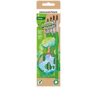 Eberhard Faber 579926 - Kunststof penselenset Green Winner, 4 ronde penselen 0, 1, 2, 4