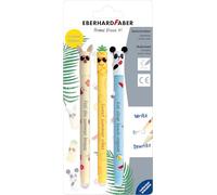 EBERHARD FABER 582184 - Roller effaçable, 3 Animal Erase it motifs estivaux, stylo gel bleu 0,7 mm