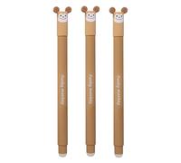 EBERHARD FABER 599035 - Roller effaçable singe, 3 stylos Animal Erase it, stylo gel bleu 0,7 mm
