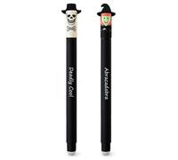 Eberhard Faber Animal Erase It Lot de 2 stylos à encre gel Halloween Sorcière effrayante et tête de mort