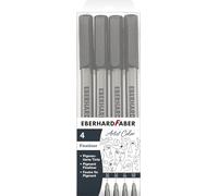 EBERHARD FABER - Feutres fins à pigments noirs, 4 pièces | Marqueurs à encre indélébile pour des traits précis