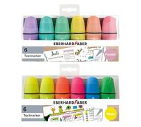 Eberhard Faber - Kit de mini-surligneurs, 12 couleurs | Mini-surligneurs aux couleurs fluo et pastel avec pointe biseautée, pour l'école, le bureau et l'organisation