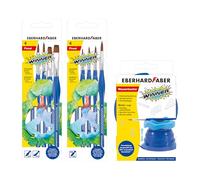 EBERHARD FABER - Kit de Peinture Winner, 9 pièces | 8 pinceaux et un godet pliable, kit de pinceaux pour l'école
