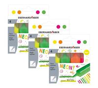 EBERHARD FABER - Set de surligneurs, 12 surligneurs | 4 couleurs fluo, pointe biseautée, épaisseur de trait 2-5 mm