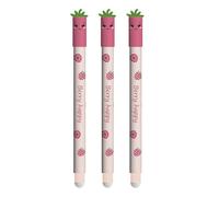 Eberhard Faber - Stylo à bille effaçable Fruity Erase It | 3 stylos à encre gel bleu framboise 0,7 mm