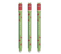 EBERHARD FABER - Stylo à bille effaçable Fruity Erase It | 3 stylos à encre gel bleu pastèque, 0,7 mm