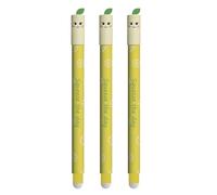 EBERHARD FABER - Stylo à bille effaçable Fruity Erase It Citron | 3 stylos à encre gel bleus 0,7 mm