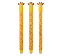 EBERHARD FABER - Stylo à bille roulante Animal Erase It, girafe, lot de 3