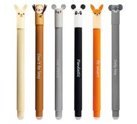Eberhard Faber - Stylo à encre roulante effaçable Animal Erase It | 6 motifs d'animaux, stylo gel bleu 0,7 mm