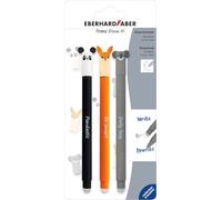 Eberhard Faber - Stylo à encre roulante effaçable Animal Erase It | Panda, renard et koala, stylo gel bleu 0,7 mm