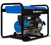 EBERTH 2000 Watt groupe électrogène de secours diesel, groupe électrogène avec moteur diesel 3,8 PS, 4 temps, 2x 230V, 1x 12V, régulateur de tension automatique AVR