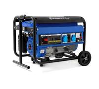 EBERTH 2200 Watt Générateur électrique (Châssis, 6,5 CV Moteur à essence 4 temps, Refroidi à l'air, 2x 230V, 1x 12V, AVR, Voltmètre)