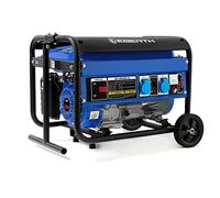 EBERTH 3000 Watt Groupe electrogene Generateur electrique portable moteur à essence 6,5 CV, 4 temps, 2x 230V, 1x 12V, démarrage par câble, régulateur tension automatique AVR, Avec châssis