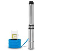 EBERTH Pompe de puits profond 4 pouces (10 cm) acier inoxydable 550 W filetage 1 1/2 pouce