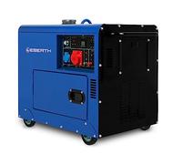 EBERTH 5000 Watt Groupe Electrogene Diesel, Generateur Electrique avec Moteur Diesel 10 CV, 4 Temps, Démarreur électrique, 3 Phases, 1x 400V, 1x 230V, 1x 12V, Régulateur AVR, Sécurité Niveau d'huile