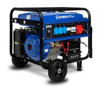 EBERTH 5500 Watt Groupe électrogène de secours Groupe électrogène avec châssis, démarrage électrique, moteur à essence 13 CV, 4 temps, triphasé, 1x 400V, 3x 230V, 1x 12V,AVR