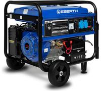 EBERTH 5500 Watt Groupe électrogène de secours Groupe électrogène avec châssis, démarrage électrique, moteur à essence 13 CV, 4 temps, 1 phase, 2X 230V, 1x 12V, AVR