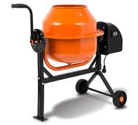 EBERTH 65L Bétonnière Électrique, 220W, Portable, Châssis, Tambour et Couronne Dentée en Acier, Volant Verrouillable, Plaque de Base Stable, pour Travaux de Construction, Dallage, Professionelle