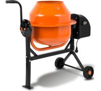 EBERTH 65L Bétonnière électrique mobile, moteur 220W, châssis, tambour et couronne dentée en acier, volant blocable, large repose-pieds