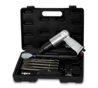 EBERTH burin pneumatique avec coffret, set d'outils 10 pièces, 4500 coups/min, 5x burins 150 mm, marteau burineur avec raccord 1/4", y compris accouplement, burette d'huile (vide), ressort de maintien