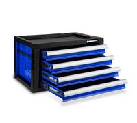 EBERTH Caisse à outils vide, armoire à outils métallique avec 4 tiroirs, glissières télescopiques sur roulements à billes, extension totale, caisse à outils verrouillable