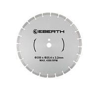 EBERTH Disque à tronçonner diamanté pour la pierre, le béton et le carrelage, Disque diamant de 350 mm de diamètre, alésage de 25,4 mm, épaisseur de 3,2 mm, pour granit, céramique, marbre