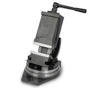 EBERTH Etau de machine rotatif et basculant en acier moulé, Max. Largeur de serrage 80mm, largeur des mors 100mm, étau pour perceuse, étau pour perceuse, basculant de 0° à 90°, pivotant à 360