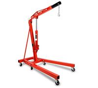 EBERTH Grue d’Atelier Chèvre de Levage d'une Puissance Maximale de 2000kg, Grue Hydraulique pour l'atelier avec Flèche de Grue Réglable en 4 Positions 1050-1590mm, Pliable, 6 Roues Pivotantes