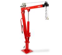 Grue Pick Up EBERTH, grue de chargement avec capacité de charge de 900 kg, treuil à câble, couronne de rotation de 360°, pied massif pour montage au sol, grue Pickup avec crochet de levage et chaîne