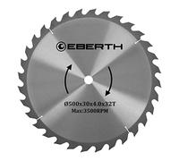 EBERTH Lame de scie circulaire Lame de scie circulaire Lame de scie circulaire en acier avec dents en métal dur pour la coupe du bois (500mm de diamètre, 30mm d'alésage, 3.0mm d'épaisseur de lame)