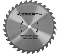 EBERTH Lame de scie circulaire Lame de scie circulaire en acier avec dents en métal dur pour la coupe du bois (600mm de diamètre, 30mm d'alésage, 3.0mm d'épaisseur de lame)