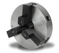 EBERTH Mandrin à trois mors de 80 mm de diamètre, 3" Mandrin à trois mors à centrage automatique, filetage de raccordement 1" -8 TPI, outil de serrage inclus