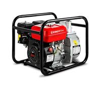 EBERTH Pompe a Eau Pompe de Jardin a Essence, Moteur 5,5 CV, 4 Temps, Débit 30.000l/h, Raccord 2 Pouce, Hauteur d'Aspiration 7m, Démarrage par Câble, Cadre Métallique, Poignée de Transport