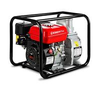 EBERTH Pompe a Eau Pompe de Jardin a Essence, Moteur 6,5CV, 4 Temps, Débit 60.000l/h, Raccord 3 Pouce, Hauteur d'Aspiration 7m, Démarrage par Câble, Cadre Métallique, Poignée de Transport