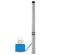 EBERTH 4" Pompe de puits profond Pompe de puits en acier inoxydable, électrique 2200W, diamètre de la pompe 4 pouces (10cm), filetage de raccordement 1 1/2 pouce