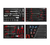 Kit d'outils multifonctions EBERTH, 81 pièces, pour chariot à outils, inserts en mousse étiquetés, carbure, poignées ergonomiques