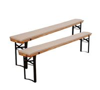 EBETA 2 x Coussins pour bancs de Jardin, Coussins pour balançoire antidérapants, Tapis de Tabouret de Jardin en Coton et Lin, avec Boucle 220 x 25 x 3 cm (Beige)