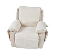 Ebeta Housse de Fauteuil inclinable, Housse d'accoudoir de canapé, Housse de Chaise relaxante Housse Sherpa pour Fauteuil Relaxant, Housse de Protection antidérapante (Crème, 60 x 225 cm)