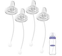 EBHO Lot de 4 Embouchure Transparente Universelle Large Ouverture 5cm, Bec Verseur Avec Tuyau Et Bille À Gravité Pour Récipients Standards